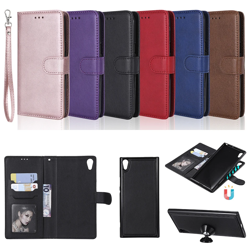 

Detachable 2in1 Leather Wallet Case For Sony Xperia Z3 Compact XA1 Ultra XZS XR E6 L1 C6 XA Ultra XZ Premium Phone Cover A128