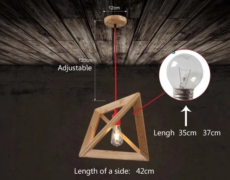 Simple OAK Wooden Rectangle Pendant Lights Hanging Wood Creative Pendant Lamps Dinning Room Restaurant Retro Fixtures Luminaire