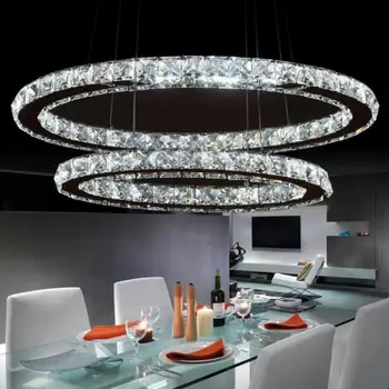 

NEW stainless steel LED Chandeliers led lamps High-power Ellipse K9 crystal Chandelier living room led lustre lighting Pendant