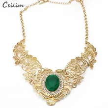 Элегантное ожерелье с кристаллом зеленого цвета женские роскошные золотые цвета большие цветы дизайн кулон колье свадебное ожерелье