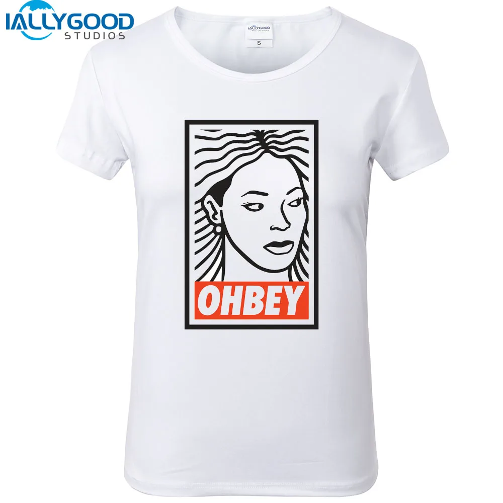 

New Summer Women's Fashion Beyonce T shirts OHBEY Letter Printed T-Shirts Soft cotton Short Sleeve White Tops S1241