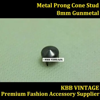 

Punk DIY Metal Prong Cone Stud 8mm in Gunmetal with 4 Prongs for Leather Craft/Bag/Shoe/Clothing/Cap/Jacket