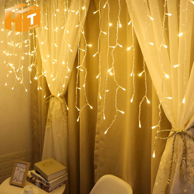 

Curtain LED Light string 220V 4m 96LEDs 5m 216LEDs for New Year / Party / Christmas Outdoor Decoration Lighting
