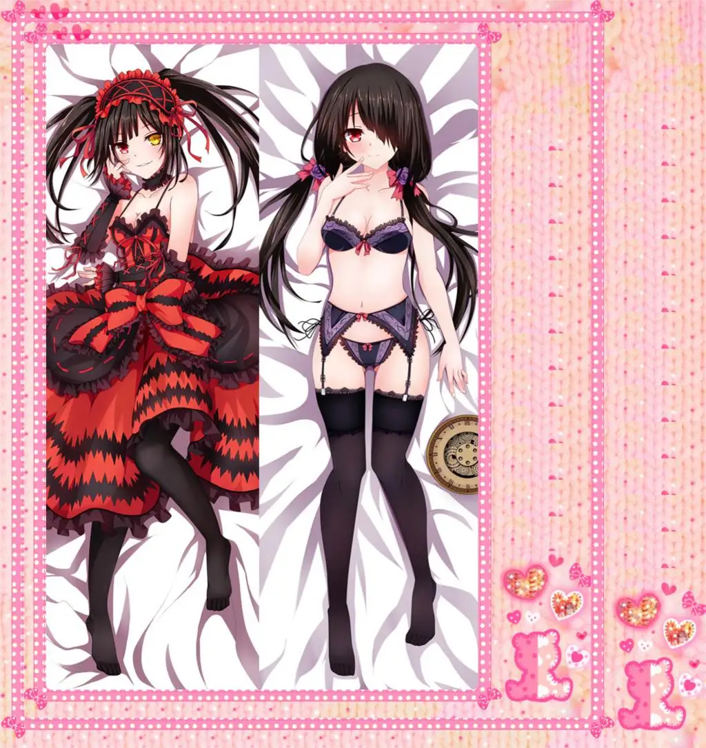 Аниме мультфильм Дата Живая tokisaki kurumi Двойная подушка обнимающая Подушка Чехол