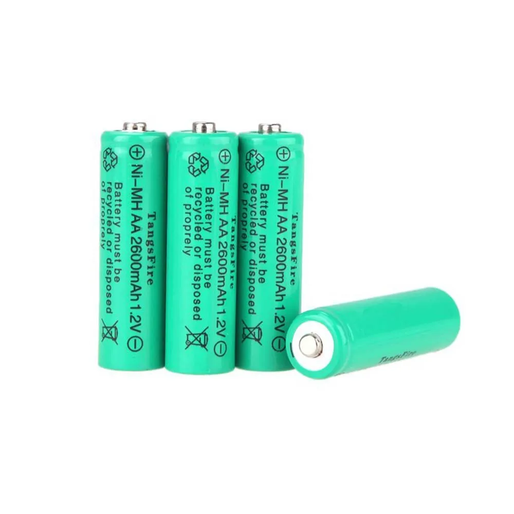 AAAE Топ TangsFire 4x2600 mAh 1 2 V AA перезаряжаемый Ni MH аккумулятор для аккумуляторной