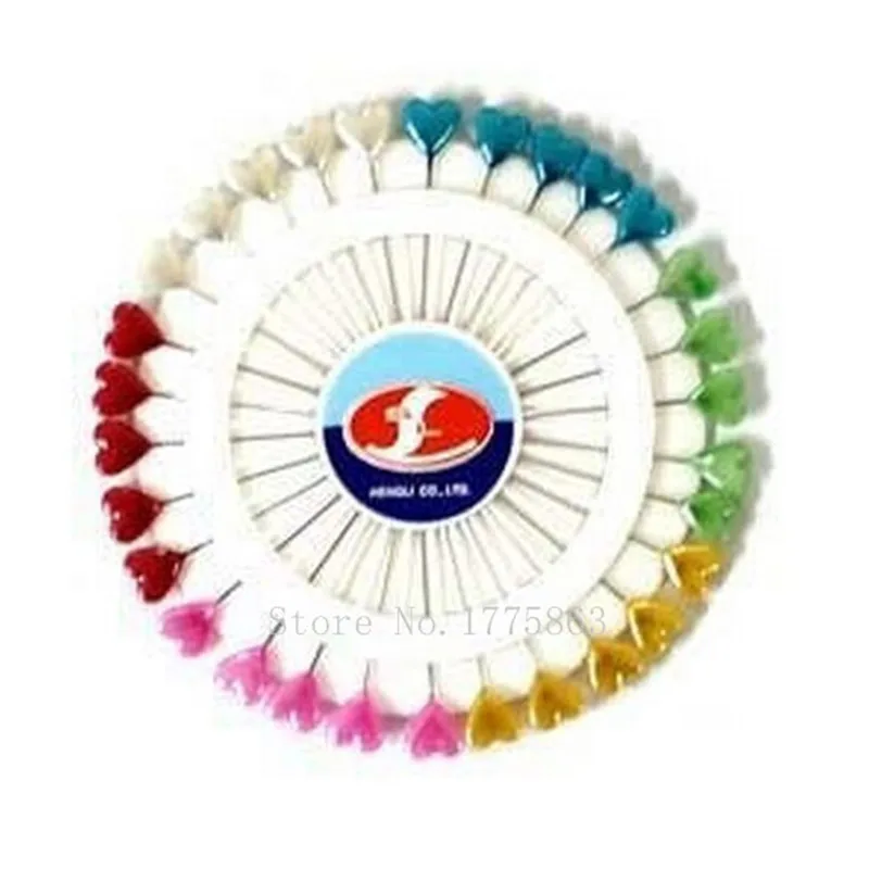 

2*30Pcs Multi Colour Heart-Head Faux Pearl Decorating Pin Dressmaking Sewing Headed Pin Craft Tool AA7502