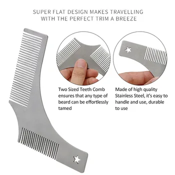 

Stainless Steel Beard Shaping Comb Beard Shaping Tool Beard Modeling Template Carding Tool Beard Comb Peine Barba