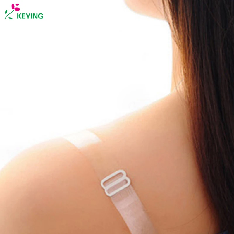 

KEYING 5 Pairs Lady Bra Straps Belt Plastic Buckle Transparent Silicone Bra Straps Adjustable Baldric Intimates Accessories