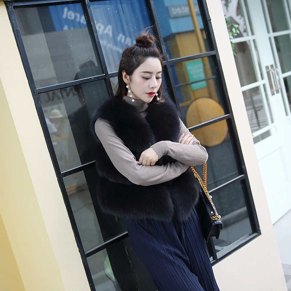 bean Fox Doux light Court Réel black Véritable Naturel À Femmes De pink Green Qualité Mode Army Sand Grey Fourrure Gery Hiver Gilet Color dark White Renard 100 Nouvelles Chaud natural Dame qSCPwnHxP