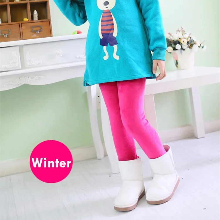 Child Winter Warm Trousers Thicken Candy Legging Children's Cashmere