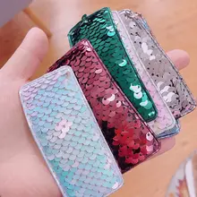 1 шт., заколки для волос с блестками, заколки для волос ручной работы, многоцветные милые рыбные весы, градиентные цвета, блестки, прямоугольная заколка