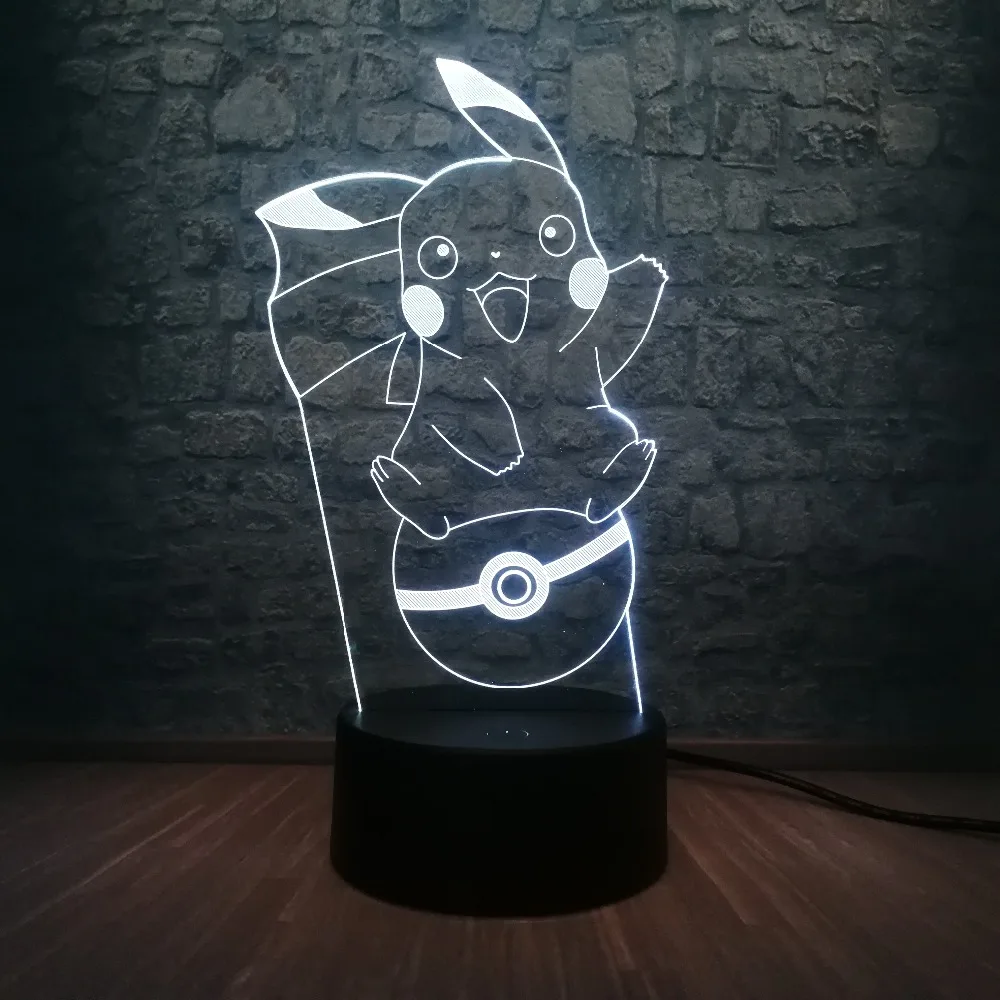 Lamparas Pokemon Go действие 3D лампы светодиодные Пикачу rgb контроллер красочные Bouch Vsual