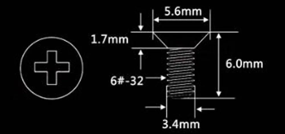 Винт#6-32 M6x3.5mm полушаровая головка с крестом на верхушке для 3," HDD жесткий диск лоток кади 4 шт./лот оцинкованный Черный