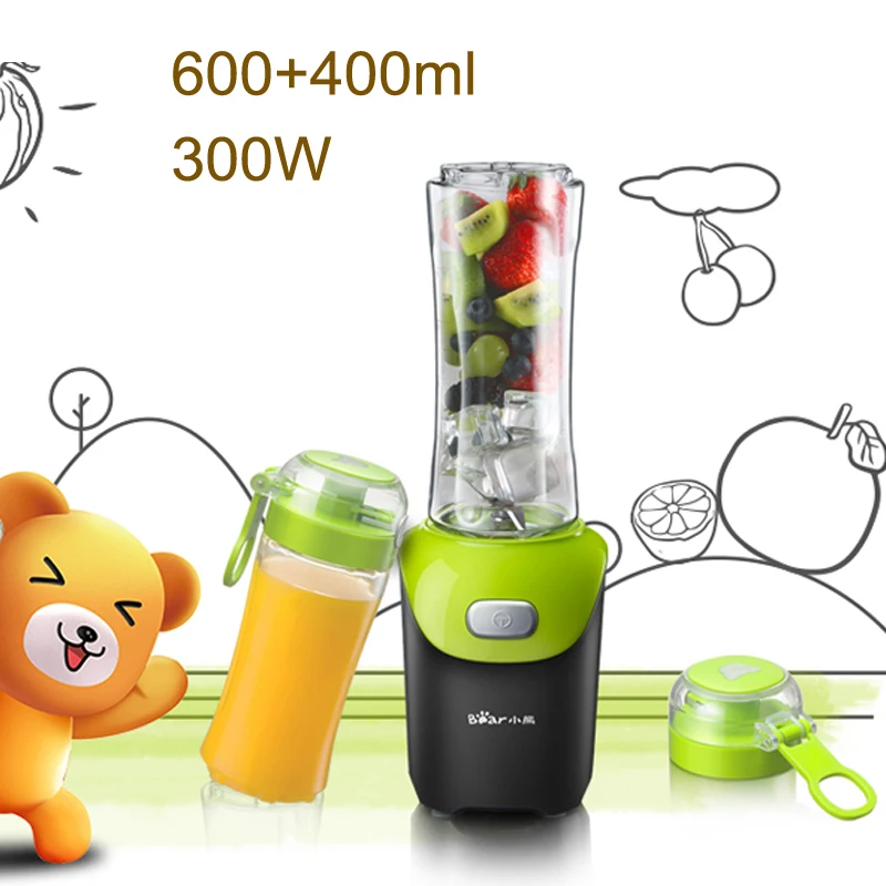 

15% JA64 Household Manual Juicer Portable TRITAN Electric Fruit Extractor 300W 600+400ml Juice Bottle 18000-23000rev/min