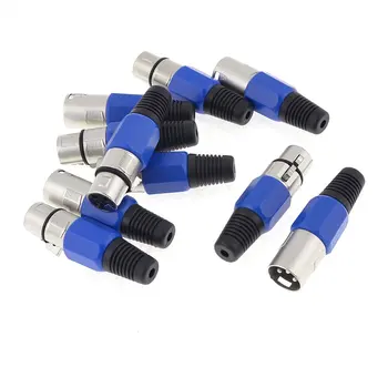 

5 Pair Metal Female/Male XLR 3-Pin Jack Socket Plug Audio Connector