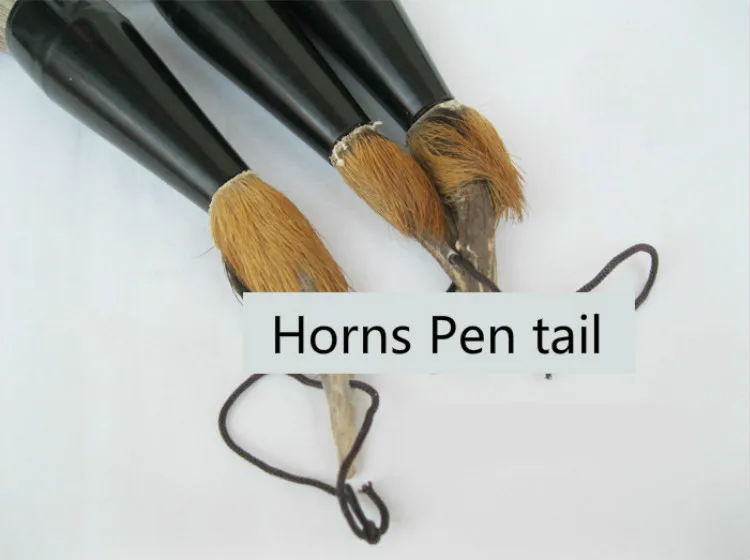 Forma de Cabelos Caneta de Caligrafia Hopper-em Doninha Pincel Chinesa Pintura Escovas Caneta Penholder Chinês Curta Escrever Dísticos 7 Pincéis de pintura