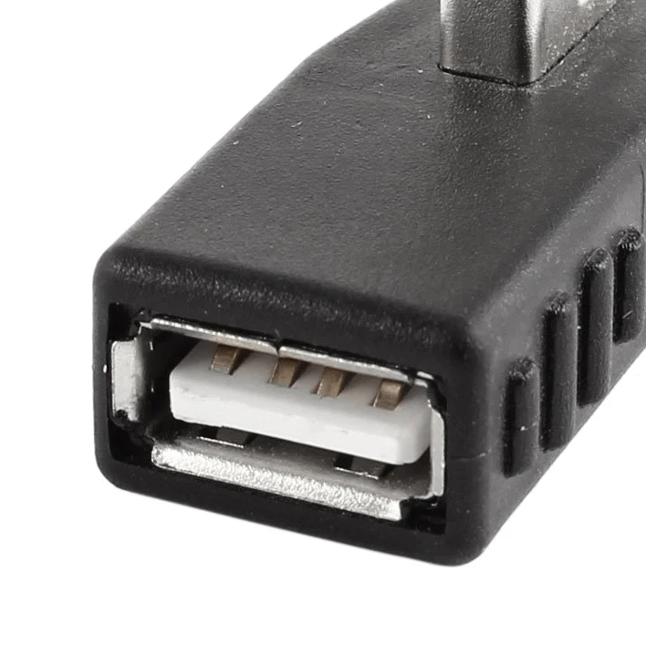 Черный боковой правый угол USB A Женский к Мужской адаптер разъем