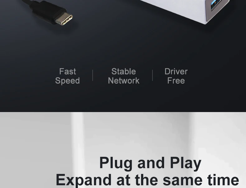 OFCCOM 4 порта USB 3,0 концентратор USB к Ethernet адаптеру Тип c хаб сплиттер для компьютера macbook с переключателем расширения