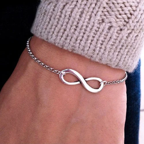 

Stylish Punk 5 Colors-tone Metal Infinite Infinity Sign Bracelet Bracelets