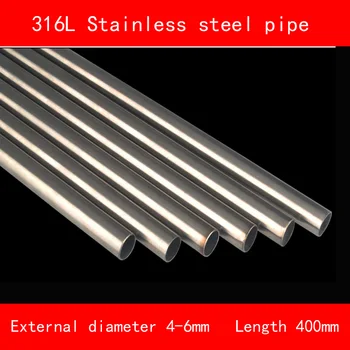 

316L Stainless steel Pipe Outside Diameter 4mm 5mm 6mm Wall Thickness 0.5mm 1mm Length 400mm