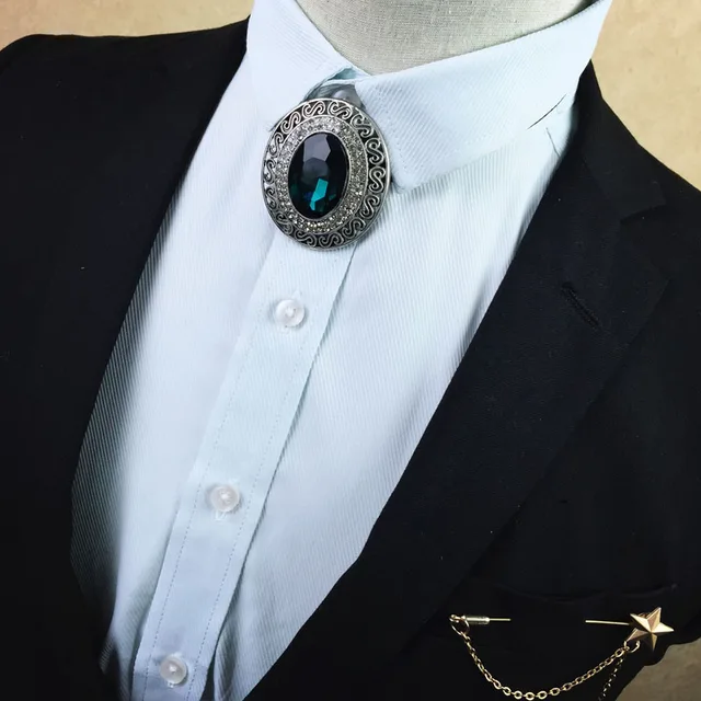 Fashion Clothing Accessories Metal Diamond Gold Red Dot Tie Korean Men