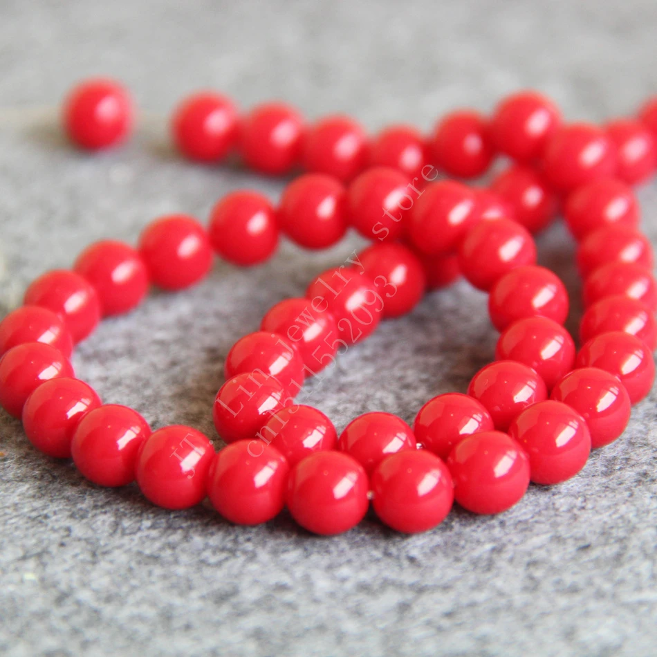 T8318 8mm Red Glass pearl loose beads!Fit For Making Bracelet&Necklace