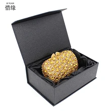 XIYUAN, брендовый Великолепный золотой вечерний клатч для женщин, горный хрусталь, кристалл, клатч, вечерняя сумочка для невесты, Китай, ручная работа, с цепочкой