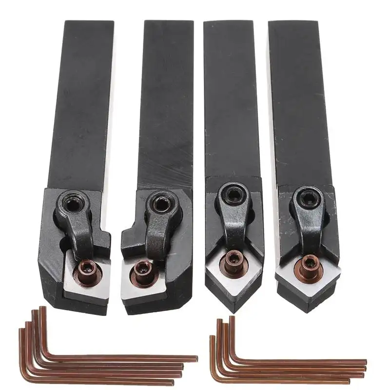 

New 4pcs MCMNN1616H12 MCGNR1616H12 MCMNN1616H12 MCGNL1616K12 Lathe Turning Tool Holder with 10pcs CNMG120408 Carbide Insert