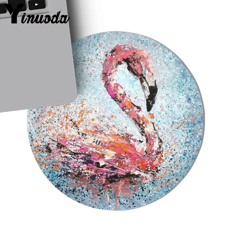 Yinuoda girl Gift Pad Flamingo Tropical Leaves Rubber PC Computer Gaming mousepad DIY Luxury High-end Protector mousepad anime
