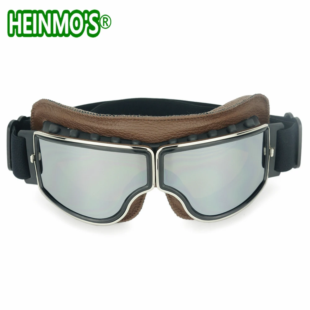 Белые кожаные очки с прозрачными линзами WWII RAF винтажный пилот для мотоцикла Байкер крейсерский шлем