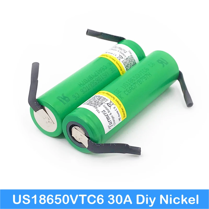 us18650vtc6 vtc6 30a 18650 3000mah батареи полоски для пайки для аккумуляторной отвертки Аккумуляторный аккумулятор s11