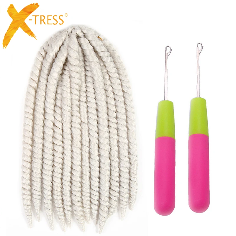 

Auburn Blonde Color Havana Mambo Twist Hair Extensions 12strands Synthetic Crochet Jumbo Braid Hair 12/14inch X-TRESS Dreadlocks