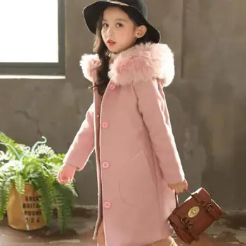 

2020 Girl Clothes Winter Down Jacket Kids Warm Thicken Hooded Big Fur Collar Parka Coats Outwear -30 Degrees Girls Long Clothing