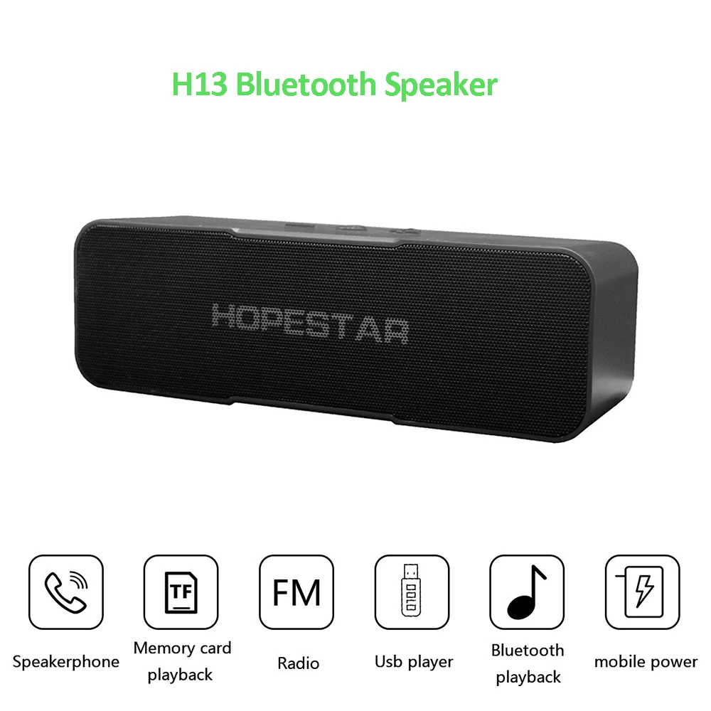 HOPESTAR H13 bluetooth динамик MP3 parlantes Bluetooth Звуковая система 3D стерео музыка Саундбар с микрофоном TF карта радио поддерживается
