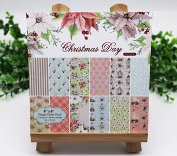 

12/24 Sheets 6'' Single-side printed Paper pack Christmas Style Handmade Craft Paper For Projects/Photo Album/Card Making Crafts
