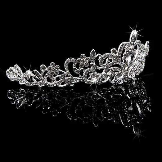 Rhinestone Jewelry Sets Necklace Pendant Tiaras Earrings For Women Pageant Wedding Crowns Bridal Hair Accessories (4)