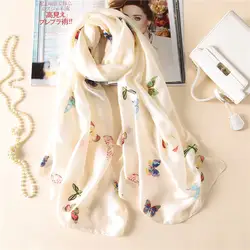REALSISHOW 2019 лето осень женский шарф модный бренд Бабочка печать шали шелковые шарфы обертывания пашмины бандана пляжный хиджаб