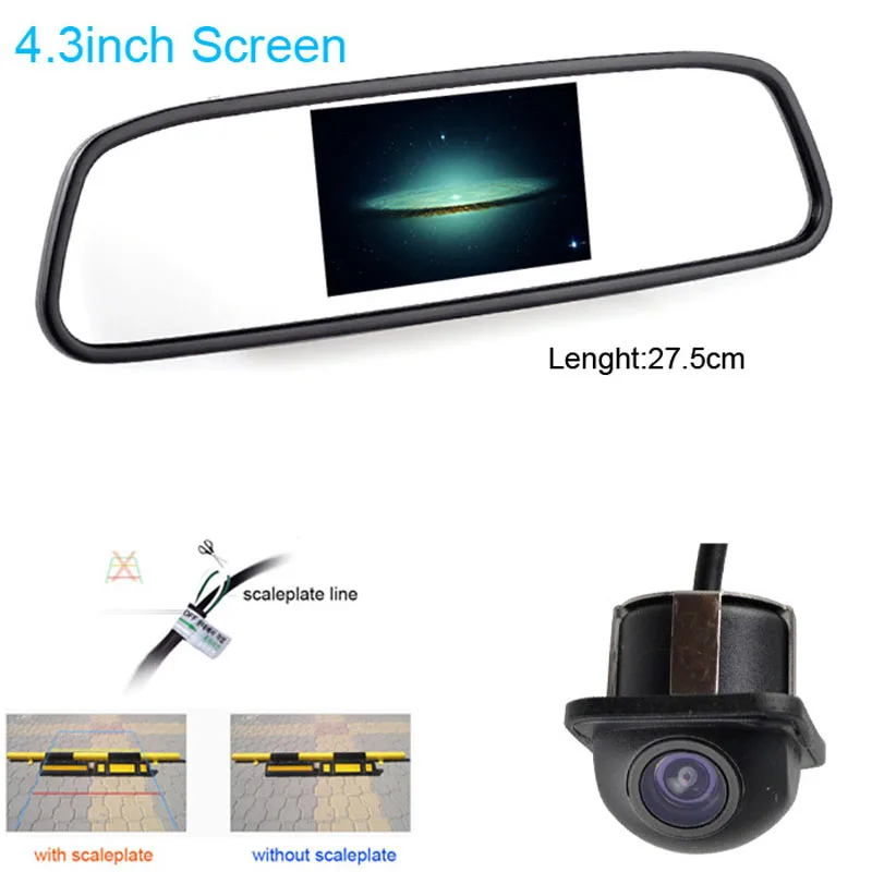 140 &quotавтомобиль ЖК дисплей ТВ/DVD Зеркало экран CCD 4 3 градусов заднего вида