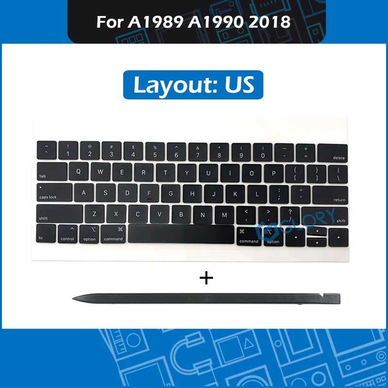 

Laptop A1989 A1990 US Keycaps Complete set For Macbook Pro Retina 13" 15" Keyboard repair Keycap with Crowbar 2018