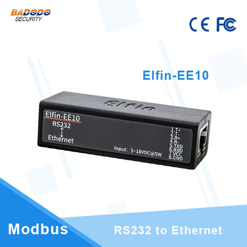 

Serial port RS232 to Ethernet serial port device server Elfin-EE10 support TCP/IP Telnet Modbus TCP Protocol