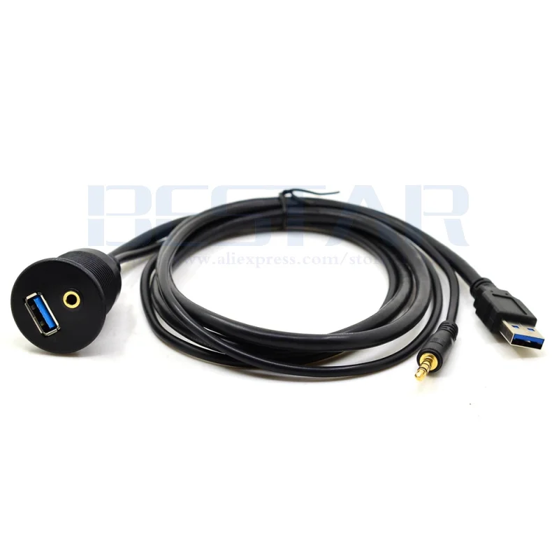 1 м USB 3,0 USB 2,0 и 3,5 мм к USB и 3,5 мм AUX удлинитель Кабель для скрытого монтажа шнур для автомобиля/лодки/прицепа циферблат пластины 3 фута