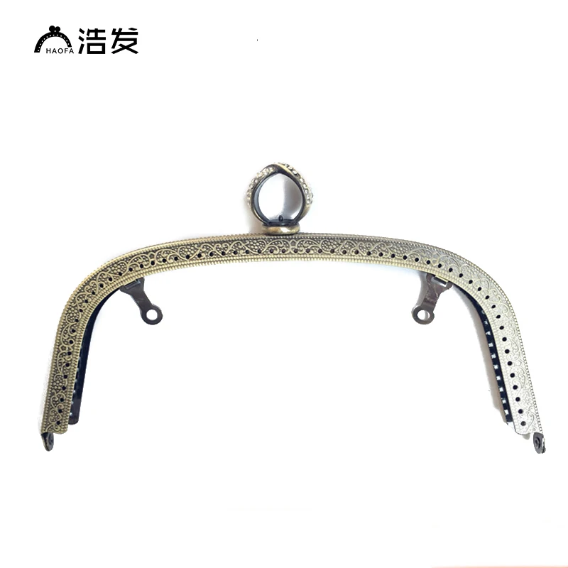 HAOFA 18cm Diamond Decoration Buckle Ring Shape Head Metal Purse Frame Clasp Vintage Bronze Bag Accessories 5pcs/lot | Багаж и сумки