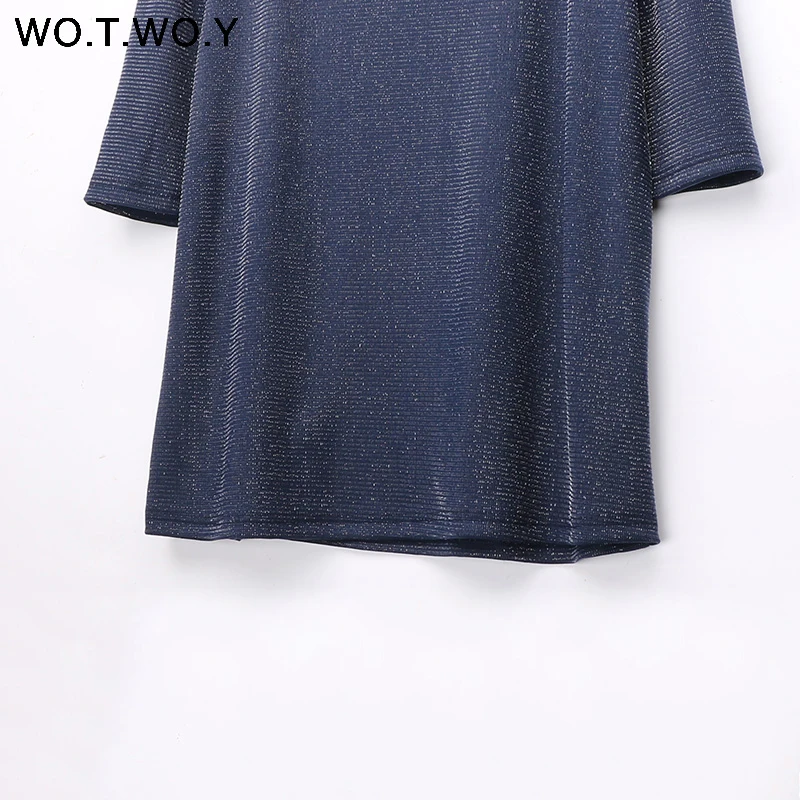 WOTWOY Lurex Sequin Tops Women Summer O-Neck Tee Shirt Women Cotton Short Sleeve Casual T-Shirt Female Solid Shiny T Shirt 2018 WOTWOY Lurex Sequin Tops Women Summer O-Neck Tee Shirt Women Cotton Short Sleeve Casual T-Shirt Female Solid Shiny T Shirt 2018