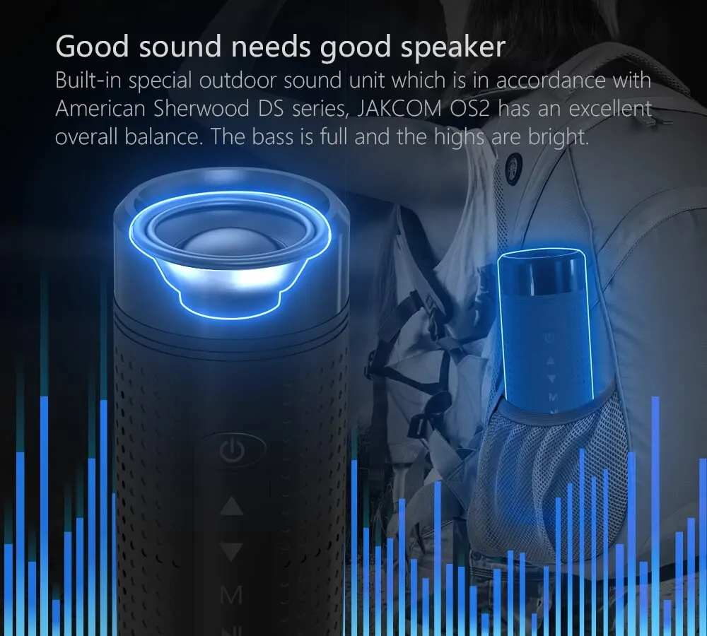 Jakcom OS2 открытый Bluetooth Динамик Беспроводной сабвуфер стерео Динамик MP3 музыкальный плеер Поддержка TF карты FM радио громкой связи Мощность