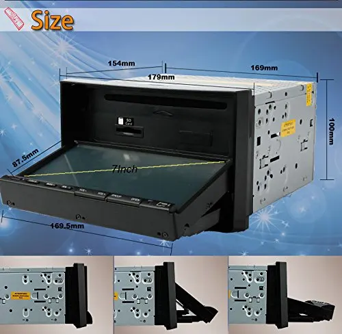 Excellent HD Double 2 Din 7" Car PC Digital Touch Screen In Dash Car Radio Stereo DVD Player Radio TV iPod Steering wheel SD+USB+Mic+AUX+B 0