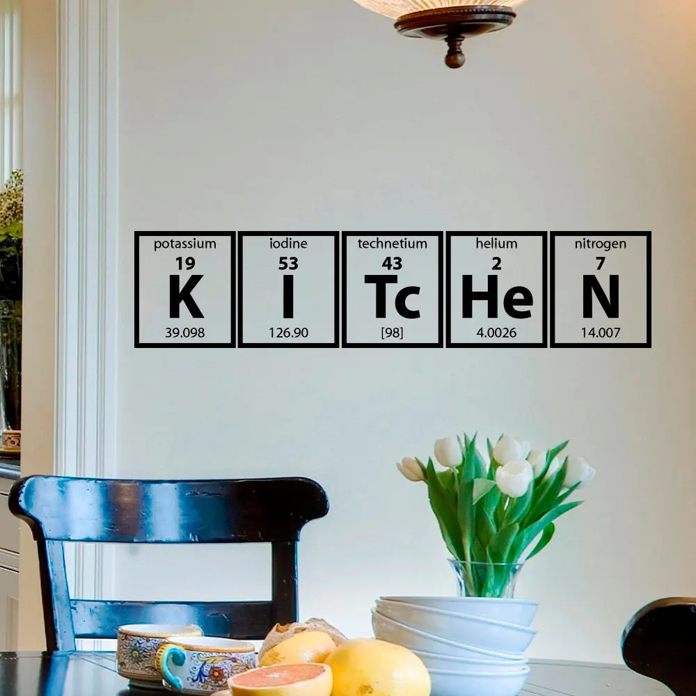 Kitchen Wall Sticker Periodic Table of Elements Wall Decal Kitchen Cooking Vinyl Lettering Wall Poster Family Home Decor AY1657