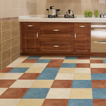 

Nordic Pure Color Retro Decorative Tile Wall Stickers Living Room Bathroom Kitchen Mat Waterproof Stickers Home Decor DB120