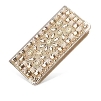 

Luxury rhinestone women wallets patent leather high quality wallet lady fashion clutch bag casual purses evening bag QB57