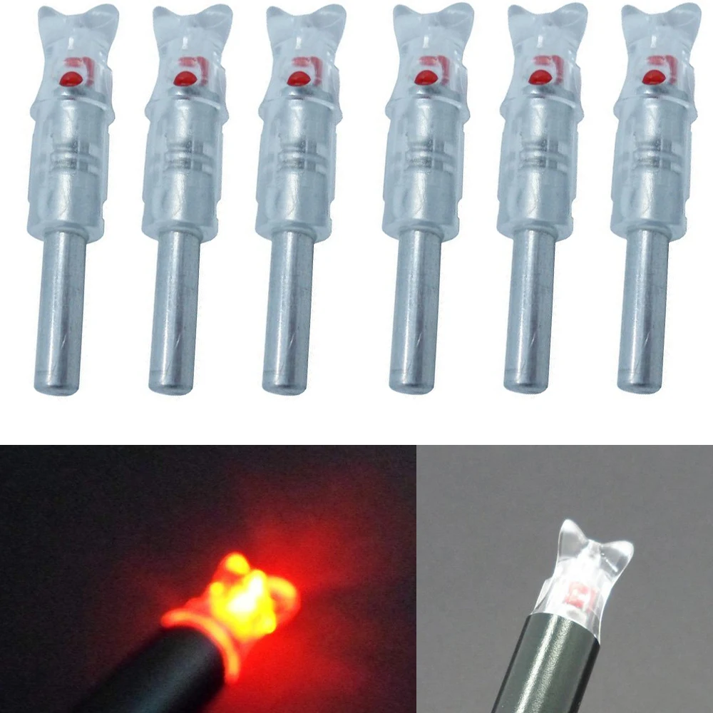 

Archery Arrow LED Lighted Nocks I.D 7.6mm Automatically Lighted Nock Red Led Arrow Nocks For Recurve/Hunting Bow Arrow Shafts