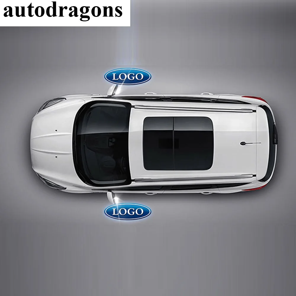 Autodragons 2 шт. автомобильная сторона два зеркала лужа логотип светодиодный свет для